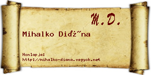 Mihalko Diána névjegykártya